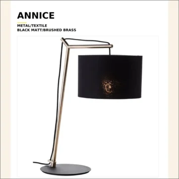 Annice metal/textile black matt/brushed brass 520 mm, 17-04-2025 - слика 2