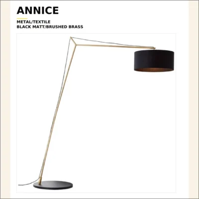 Annice metal/textile black matt/brushed brass 1,925 mm, 17-04-2025 - слика 2