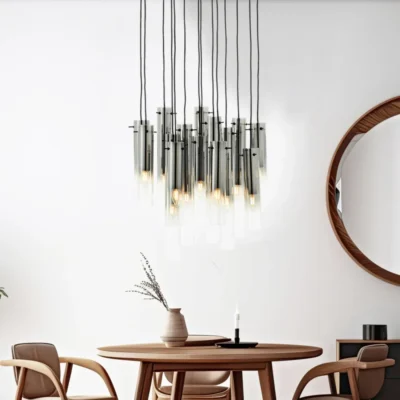 Glasini Pendelleuchte 14flg schwarz matt/rauchglas, 27-09-2025 - слика 1